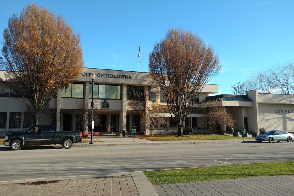 Kelowna City Hall building exterior in Kelowna, British Columbia