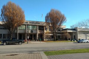 Kelowna City Hall building exterior in Kelowna, British Columbia